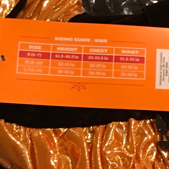 NWT Hyde & Eek Orange Fancy Witch Costume w/ Hat. Size Small (4-7) - Picture 5 of 5